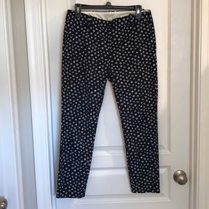 J. By J. Crew navy crop pants with white flowers